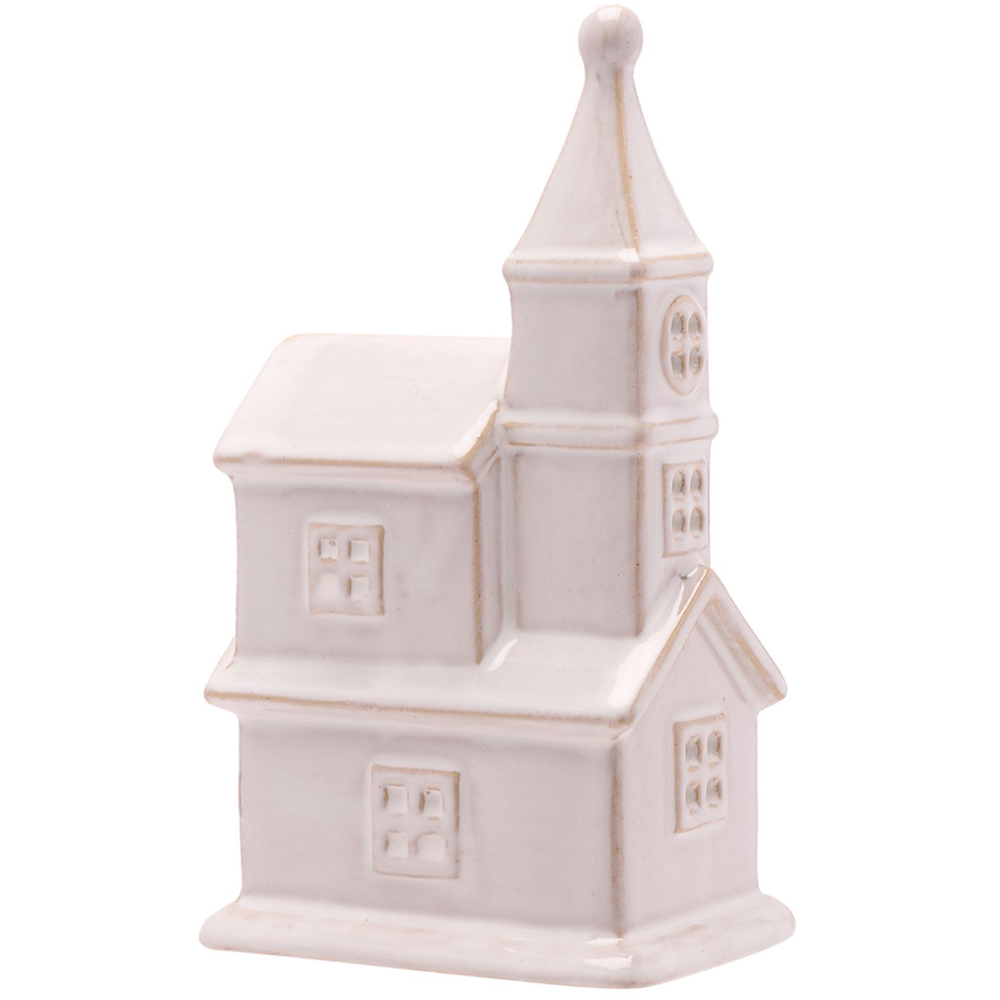 The Christmas Gift Co LED Light Up Ceramic Church Decoration Image 3