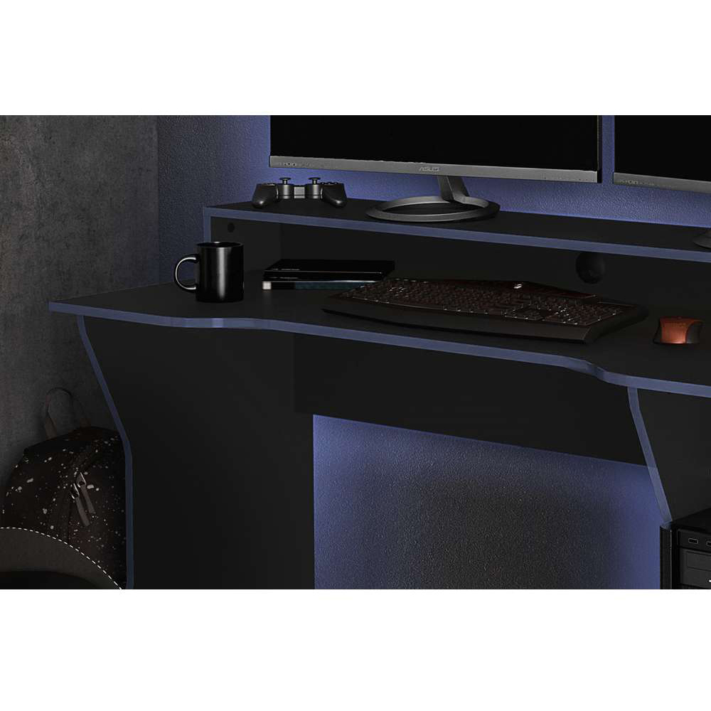 Enzo Gaming Computer Desk Black and Dark Blue Image 7