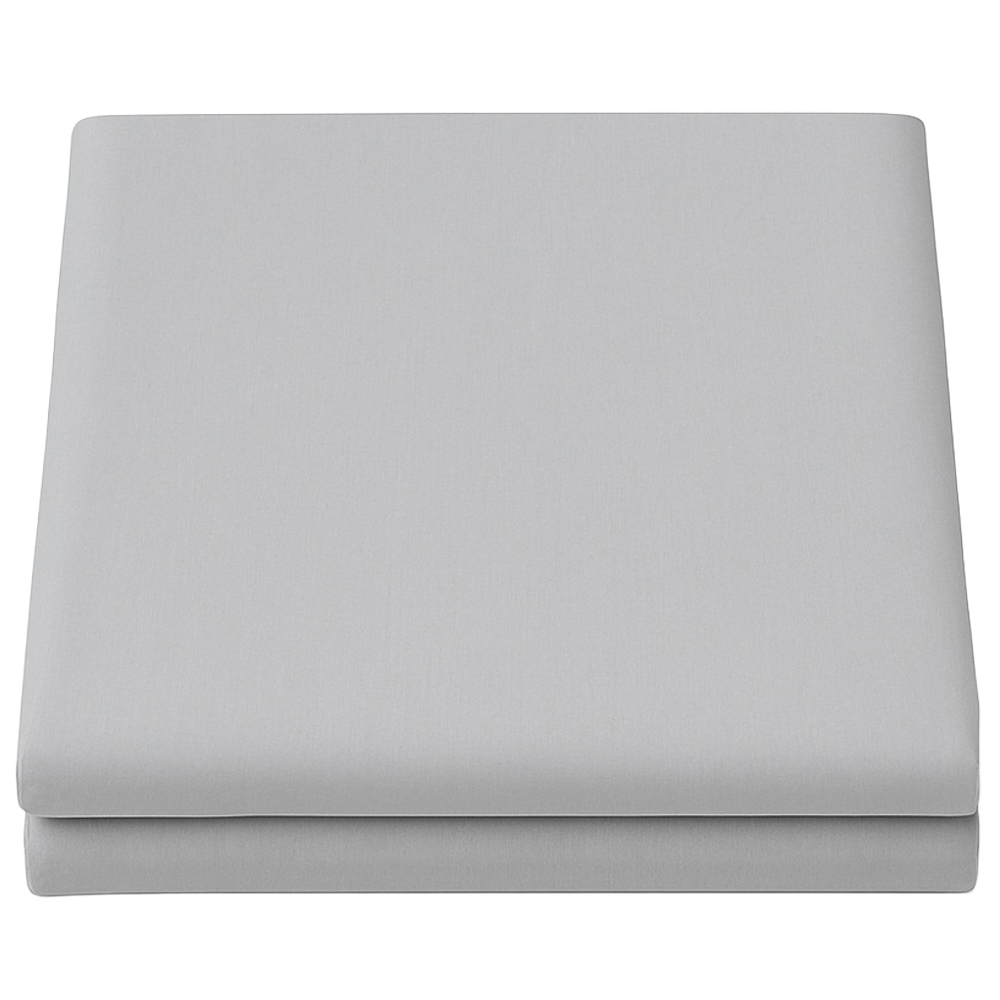 Sweet Dreams Percale Super King Size Grey Flat Sheet Image 1