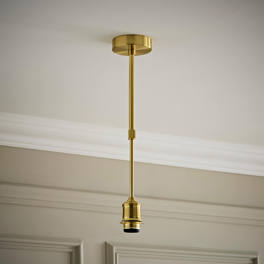 ValueLights Shaw Brushed Gold Adjustable Drop Ceiling Pendant Light Fitting Image 2