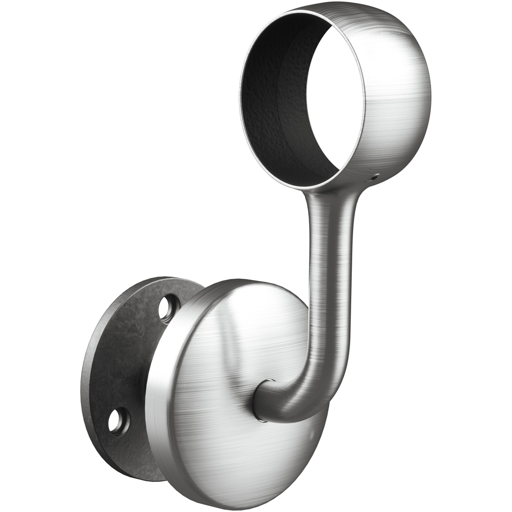 Rothley Brushed Stair Handrail Wall Bracket Image 2