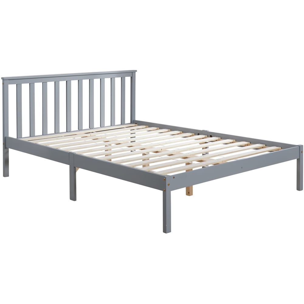 Home Source Florida Double Grey Low End Wooden Bed Image 2