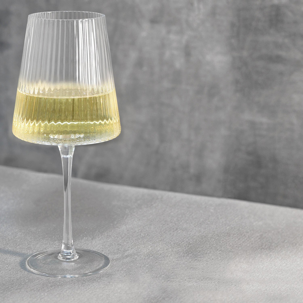 Pack of 4 Anya Ribbed Wine Glass - Clear Image 5
