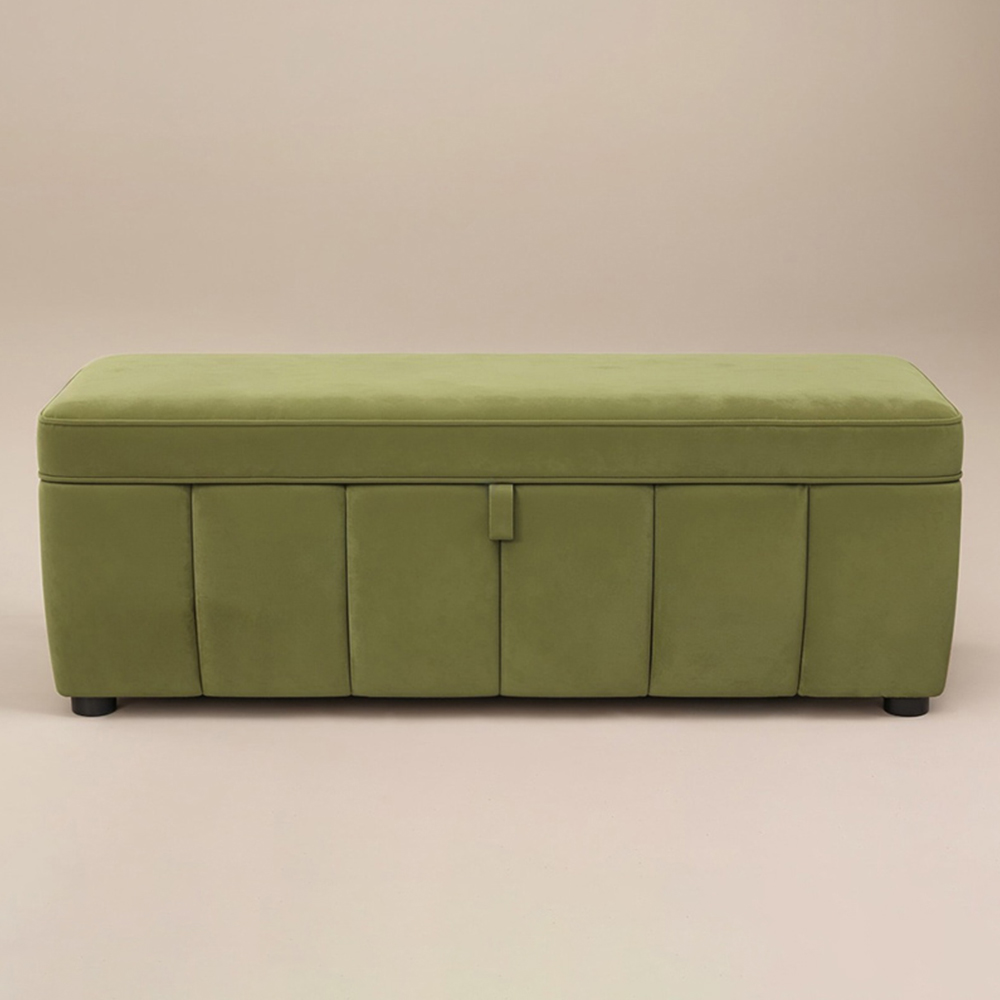 SOLACE+CO Emilie Green Velvet Blanket Box Image 2
