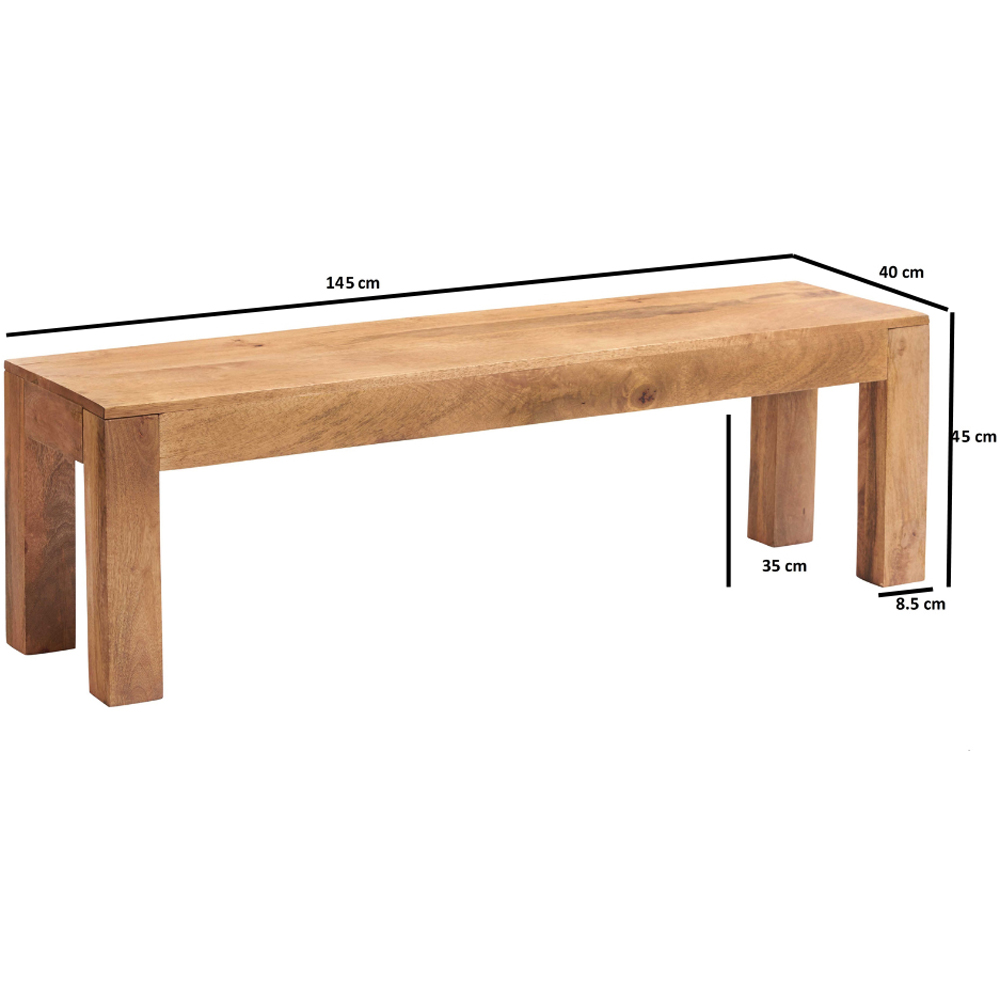 Brooklyn Napoli Toko 2 Seater Light Mango Dining Bench Image 4