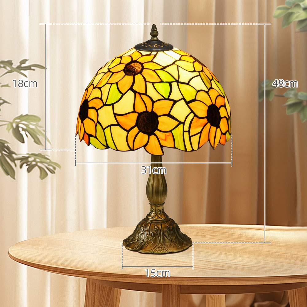 Portland Antique Stained Glass Table Lamp Image 9