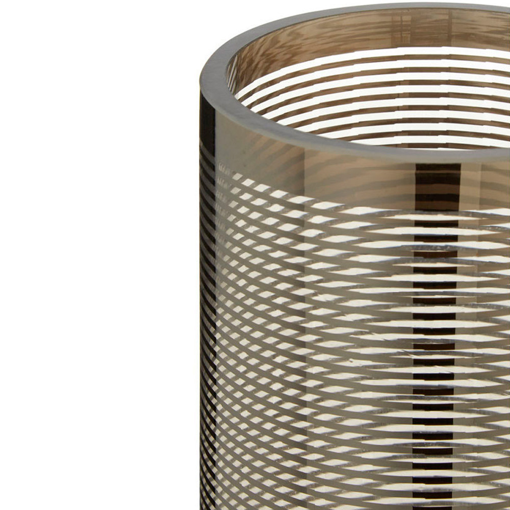 Premier Housewares Silver Raya Nickel Stripe Glass Vase Image 4