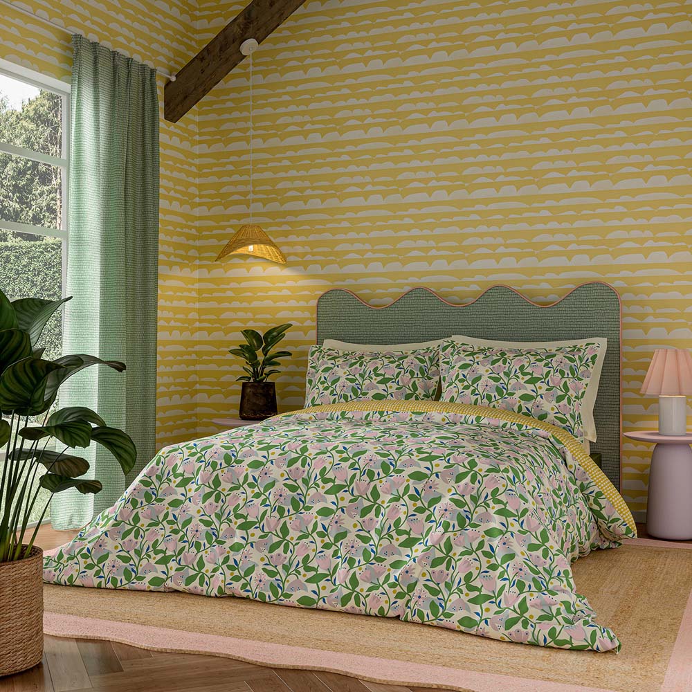 Scion Dancing Daisies Lavender and Honey Super King Size Duvet Set Image 6
