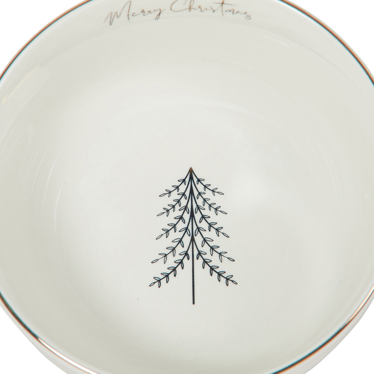 Christmas Pine Rice Bowl 5.6 inch - Gold Image 3