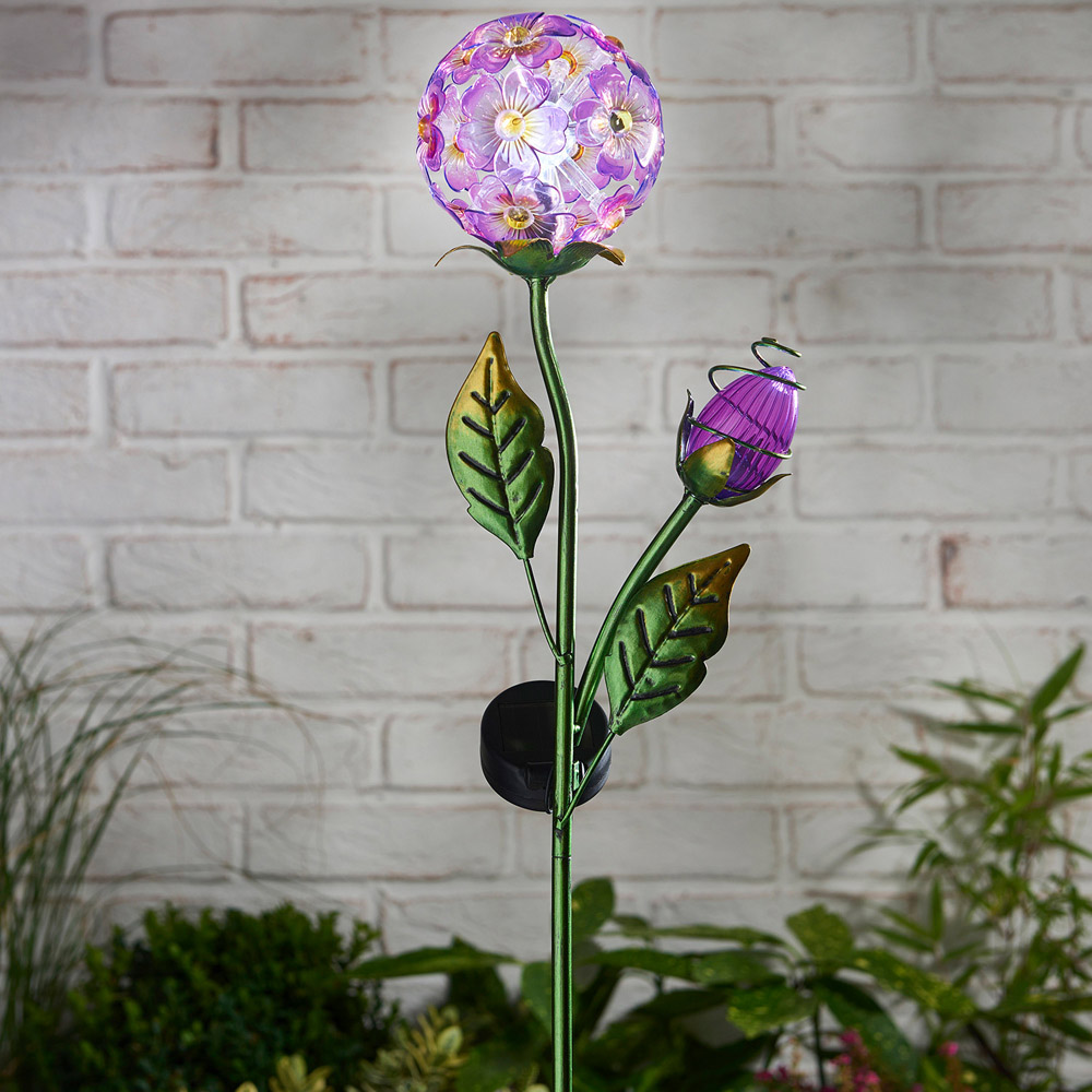 Single Floral Ball Solar Stake Light in Assorted styles Image 9
