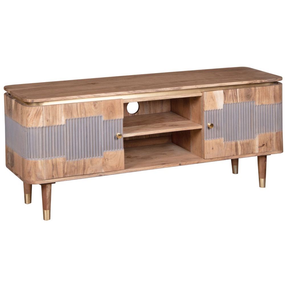 Brooklyn Wilton 2 Door 2 Shelf Acacia Wood TV unit Image 2