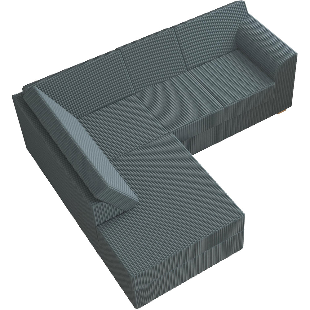 Modo 3 Seater Charcoal Jumbo Cord Left Hand Fixed Back L-Shape Corner Sofa Image 3