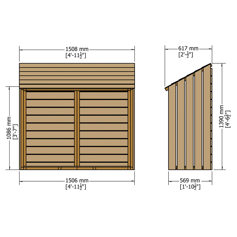 Shire 4.1 x 1.1ft Small Log Store Image 4