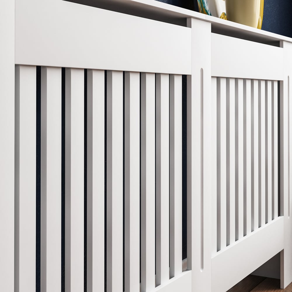Vida Designs Chelsea White Radiator Cover Large Image 4
