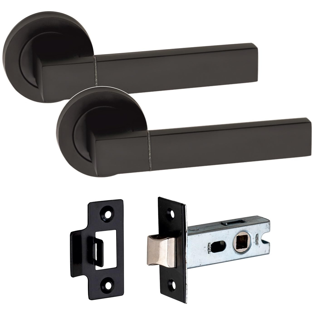 Golden Grace Matt Black Capri Door Handle Set 4 Pack Image 2