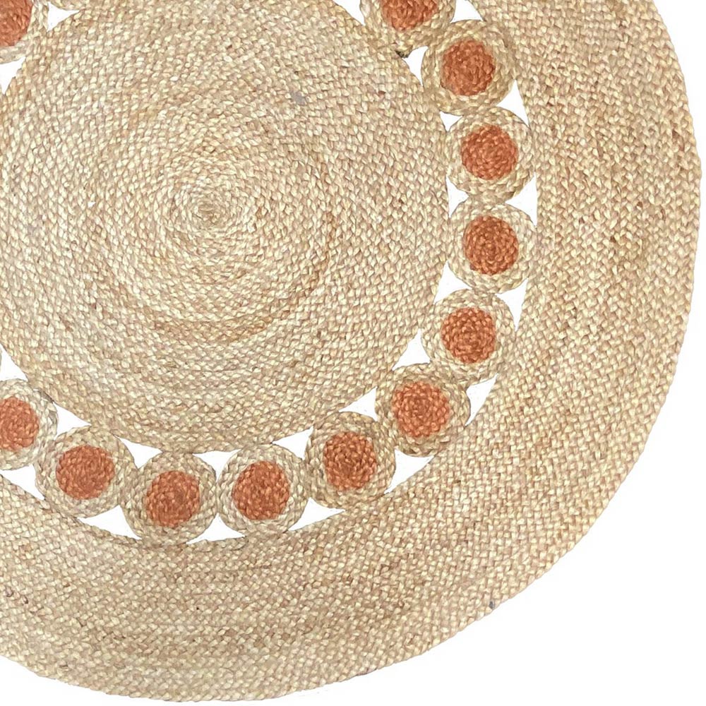 Esselle Home Prestwich Orange Braided Round Rug 140cm Image 4