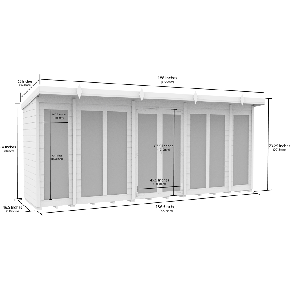 DIY Sheds 16 x 4ft Tongue and Groove Timber Pent Summerhouse Image 7