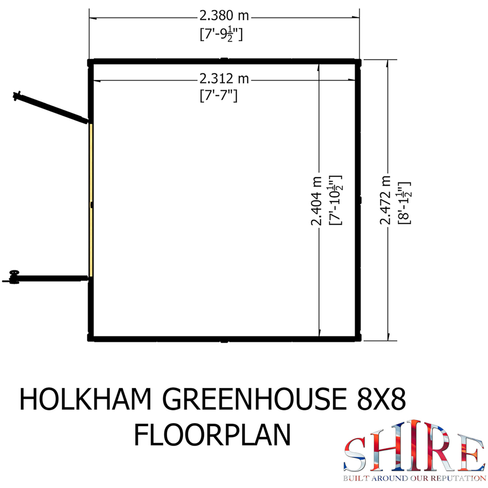 Shire Holkham Wooden 8 x 8ft Apex Greenhouse Image 7