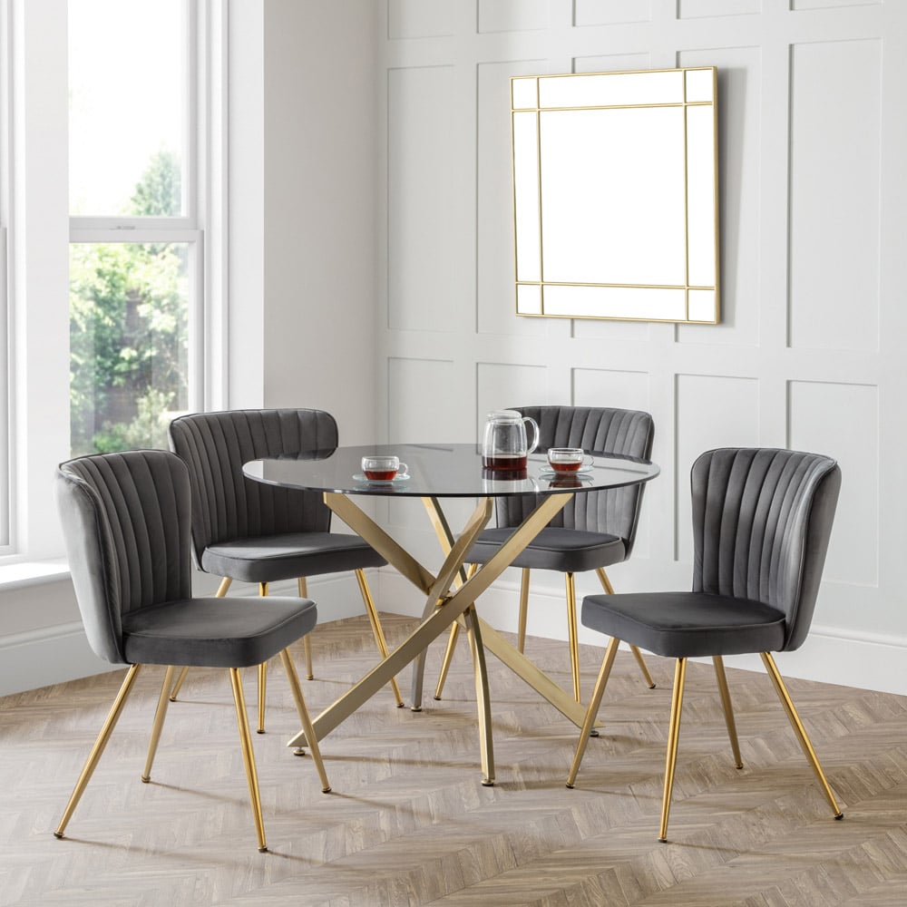 Julian Bowen Cannes Set of 2 Grey Dining Chairs Image 9