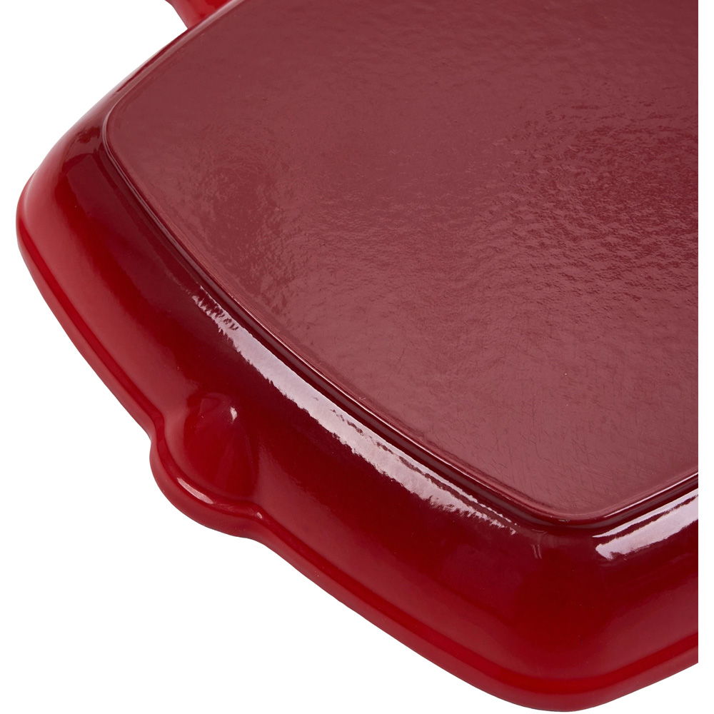 Living and Home 28.5cm Gradient Red Enamelled Cast Iron Square Grill Pan Image 5