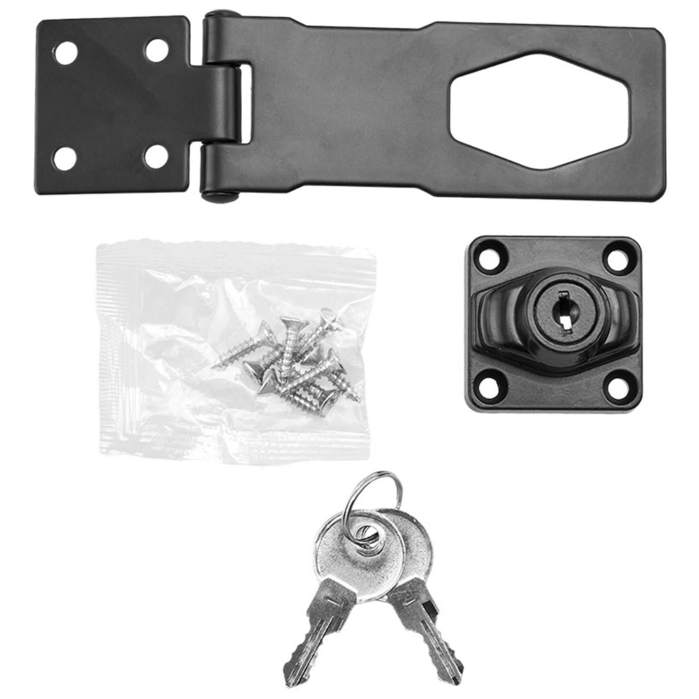 Living and Home Metal Mechanical Cabinet Hasp Lock with Twist Knob and Key 135 x 40mm Image 2