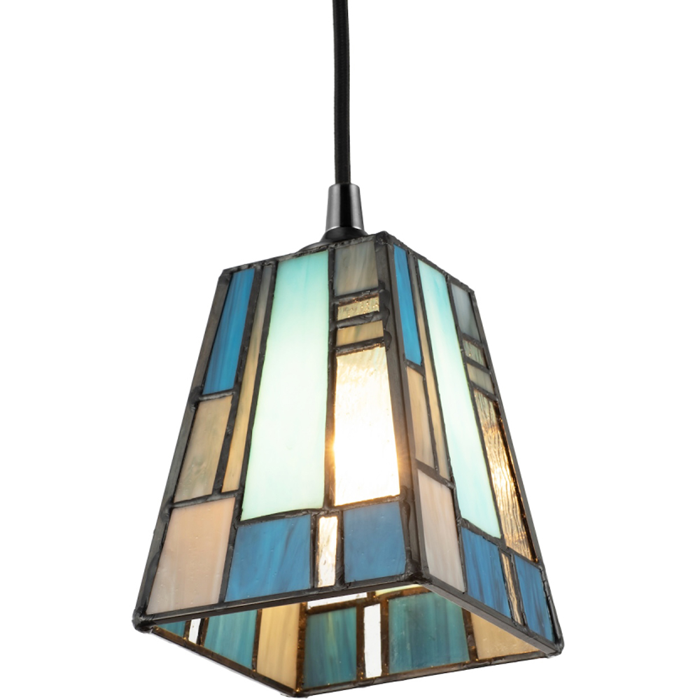 Happy Homewares Art Deco Tiffany Stained Glass Pendant Lamp Shade Image 3