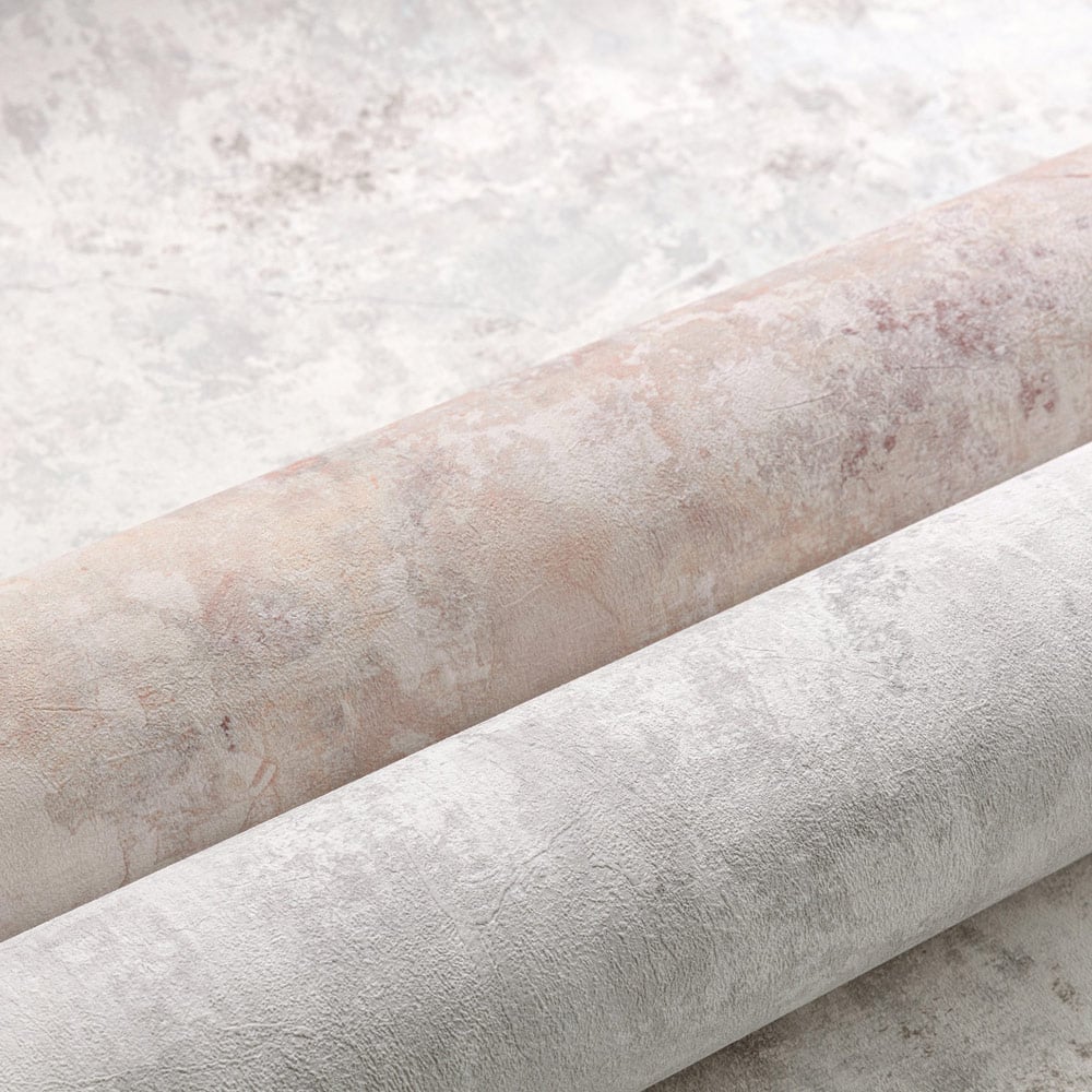Grandeco Distressed Rustic Industrial Concrete Effect Blush Textured Wallpaper Image 4