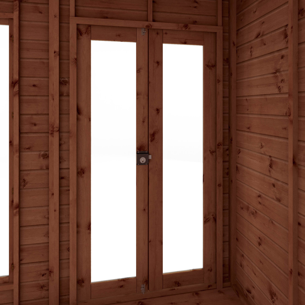 Mercia Maine 14 x 6ft Double Door Shiplap Pent Traditional Summerhouse with Side Shed Image 5