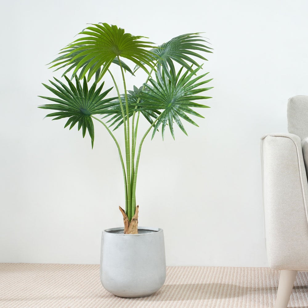 Fan Palm Tree Indoor Artificial Plant 100cm Image 2