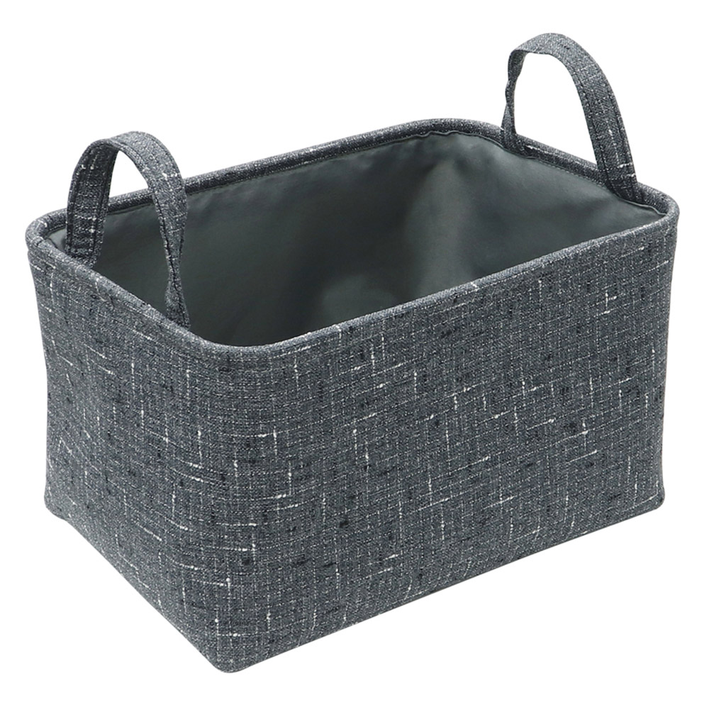 JVL Shadow Rectangular Fabric Storage Baskets with Handles 3 Pack Image 4