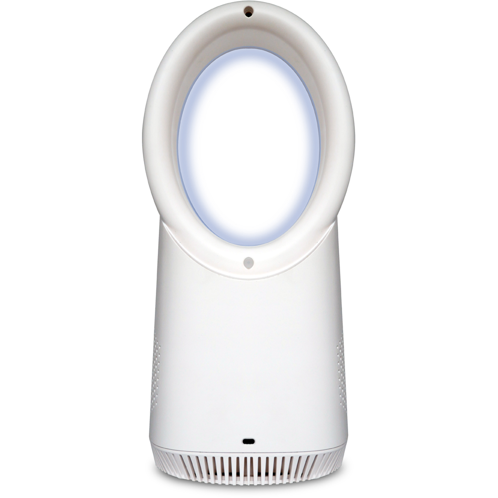 Vybra Solo White Rechargeable Bladeless Desk Fan 13 inch Image 5