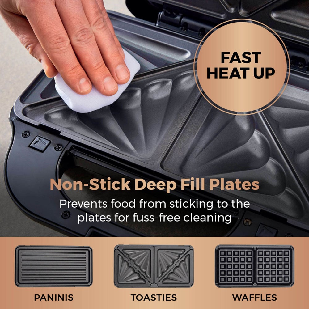 Tower 3 in 1 Gold Deep Fill Sandwich Maker Image 4