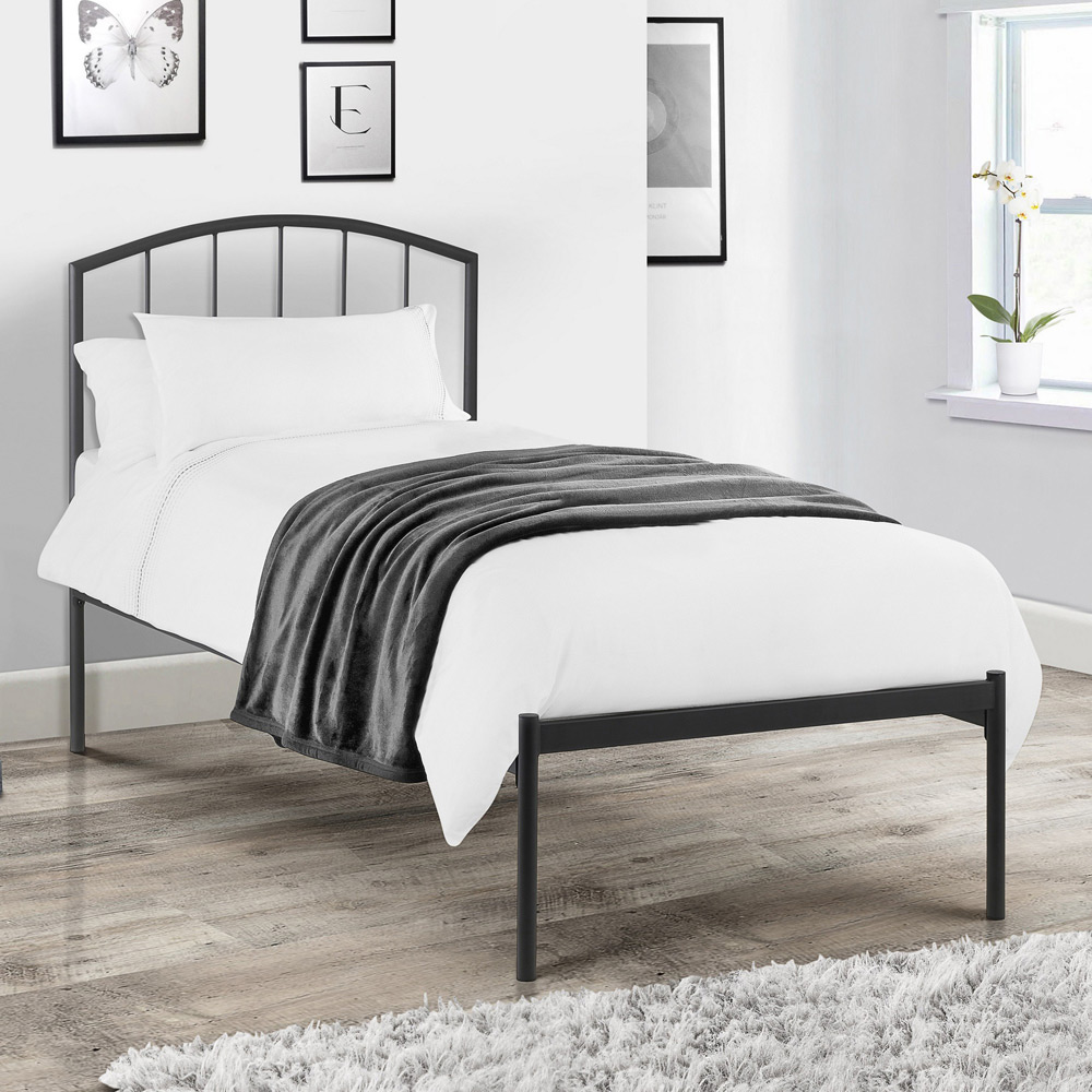 Julian Bowen Onyx Single Anthracite Metal Bed Frame Image 1