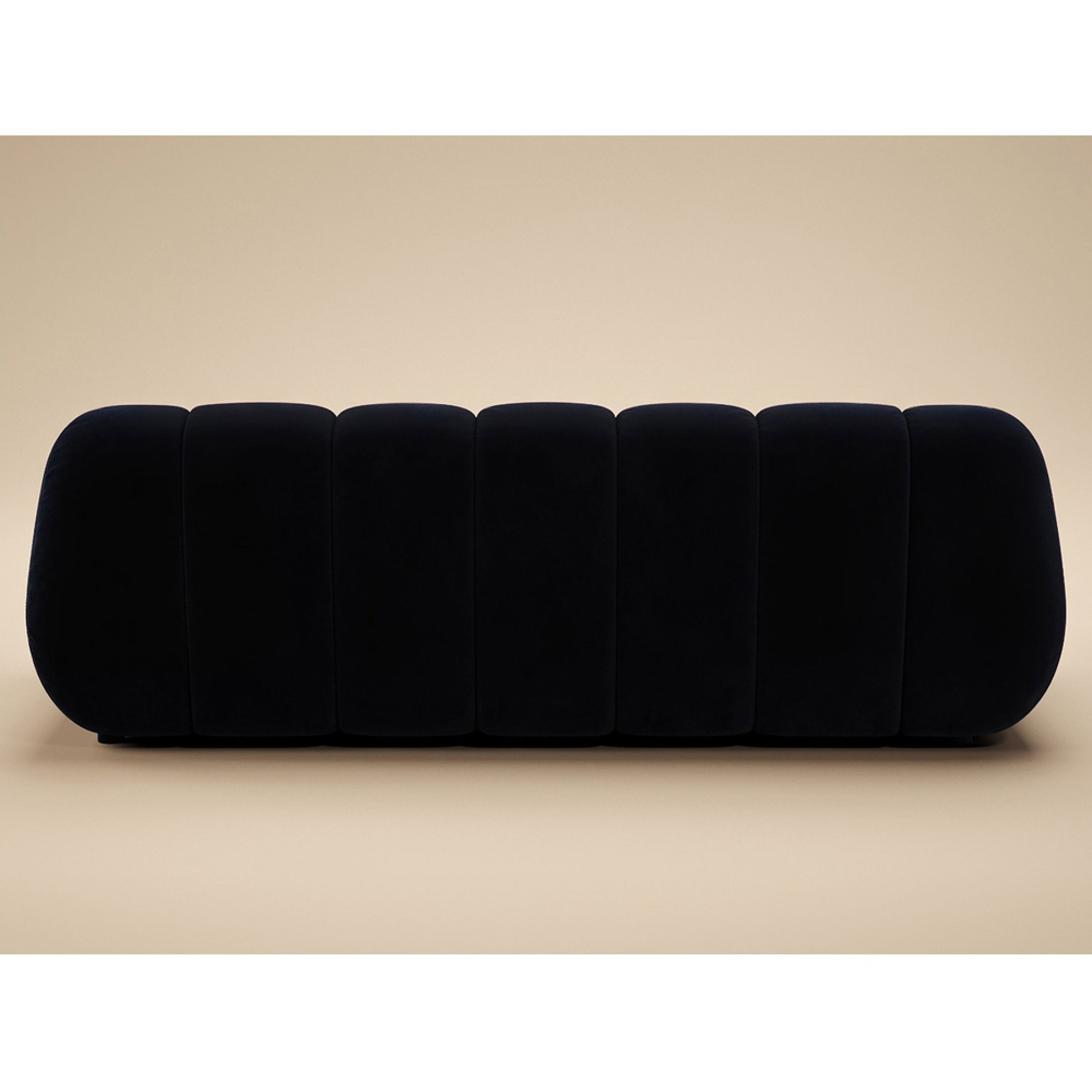 SOLACE+CO Macy Black Velvet Large 3 Seater Sofa Image 4