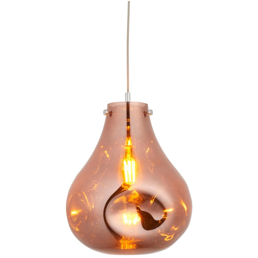 Merano Perugia Metallic Glass Copper Pendant Ceiling Lamp Image 3