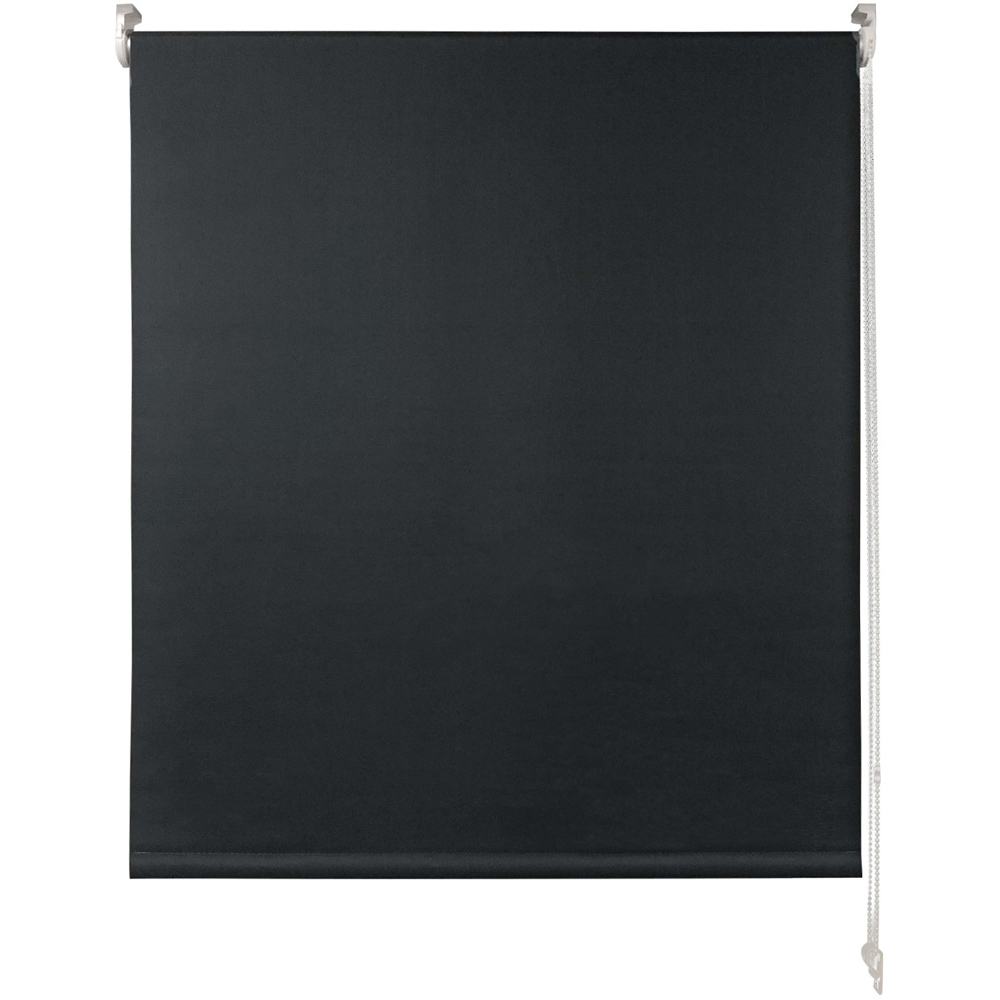 Plain Blackout Roller Blind Charcoal 120cm Image 4