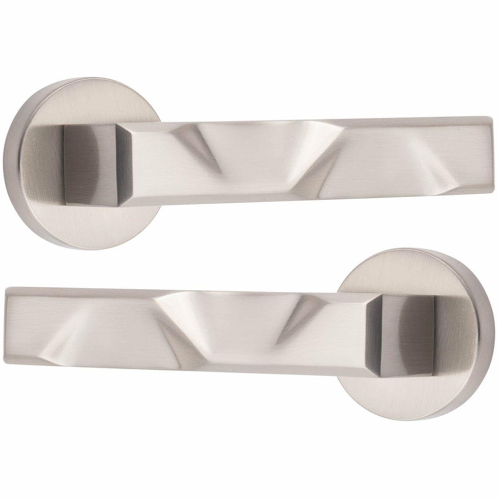 Golden Grace Satin Nickel Modern Nova Door Handle Set 4 Pack Image 3