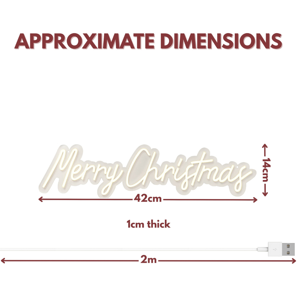 Marco Paul Warm White LED Merry Christmas Neon Rope Light 42 x 14cm Image 6