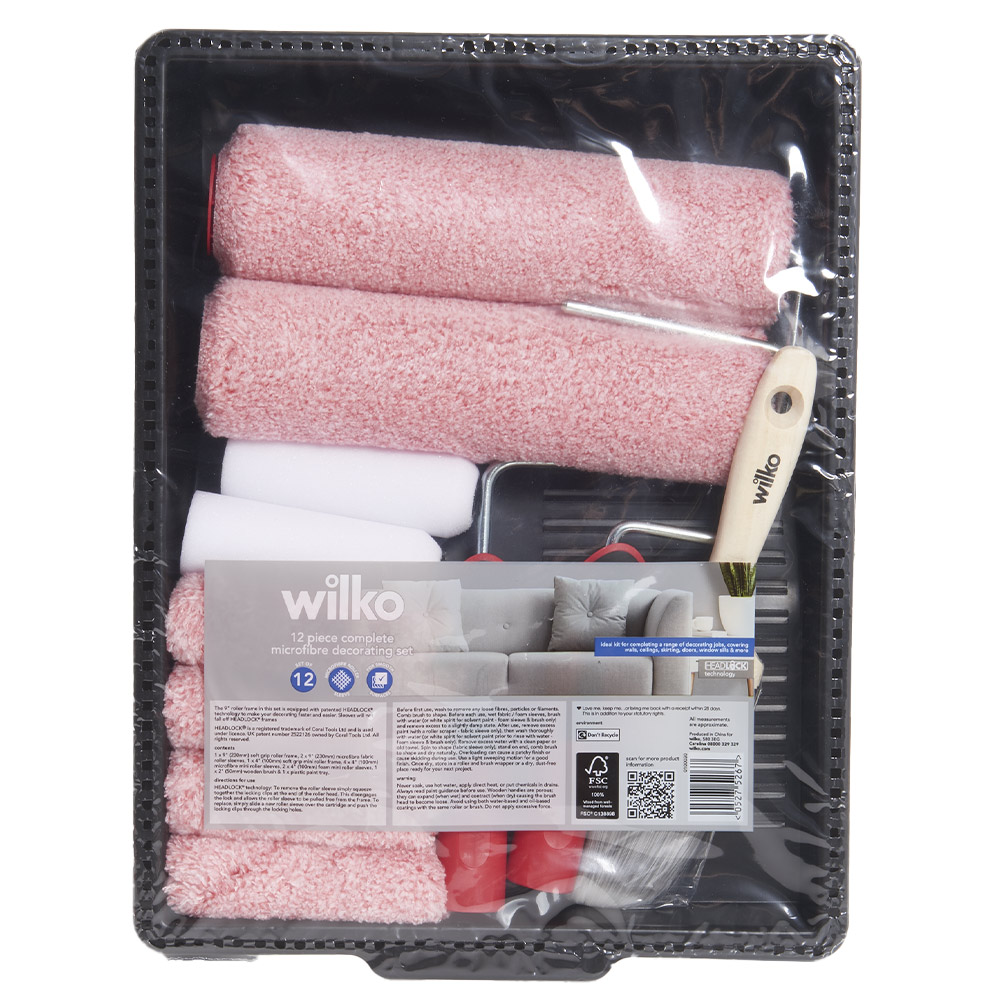 Wilko 12 Piece Complete Microfibre Decorating Set Image 8