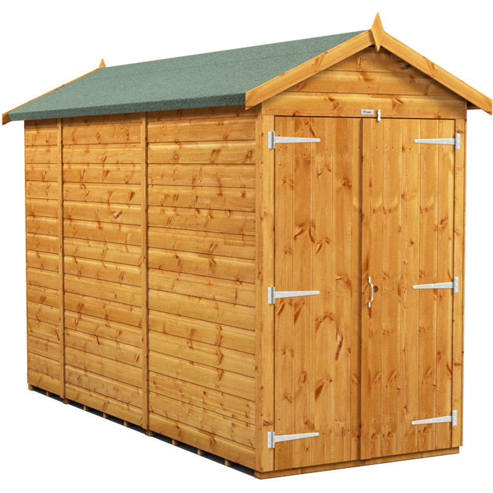 Power Sheds 10 x 4ft Double Door Apex Wooden Shed Image 1