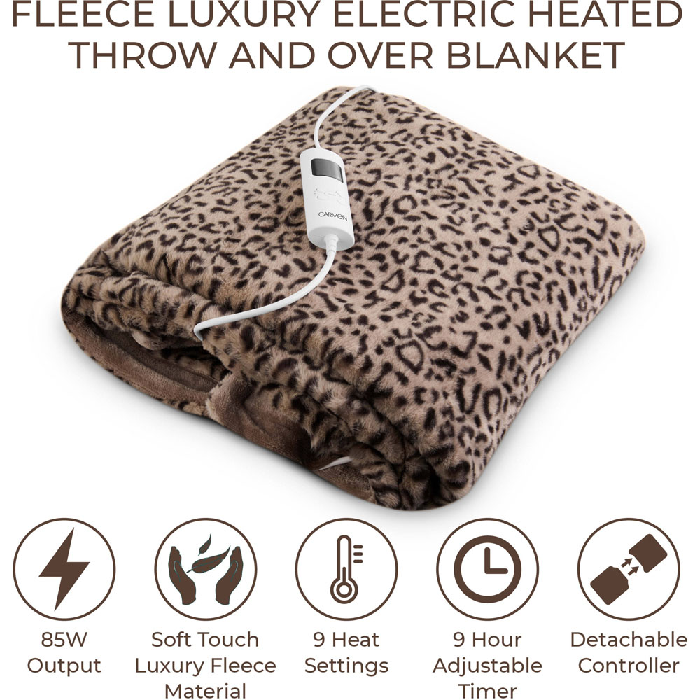 Carmen Multicolour Fleece Electric Heated Throw Over Blanket 160 x 130cm Image 8
