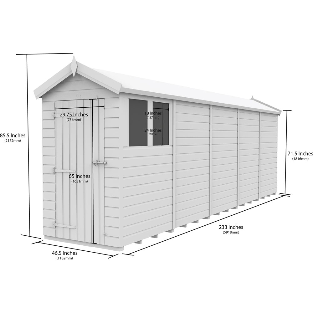 DIY Sheds 4 x 20ft Tongue and Groove Timber Apex Security Garden Shed Image 9