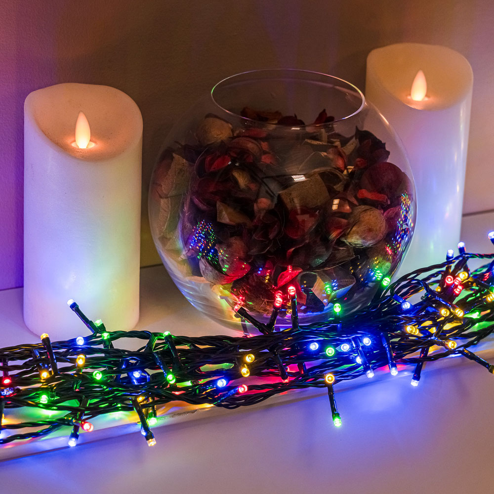 The Christmas Centre 480 Multicoloured LED Multifunction Green Cable String Light 46m Image 5