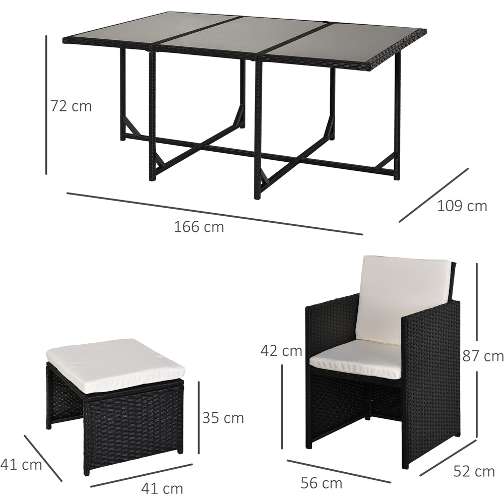 Outsunny 10 Seater Rattan Garden Dining Set Black Image 7