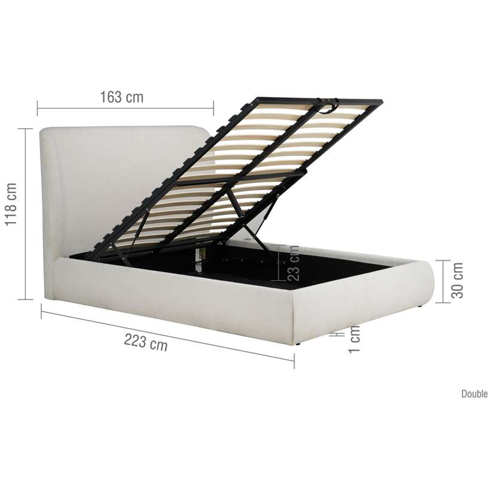 Birlea Lanis Double White Linen Ottoman Bed Image 9