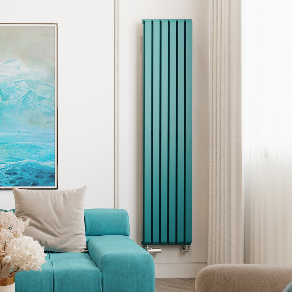 Terma Warp Room 3870 BTU Matt Teal Radiator 1800 x 395mm Image 2