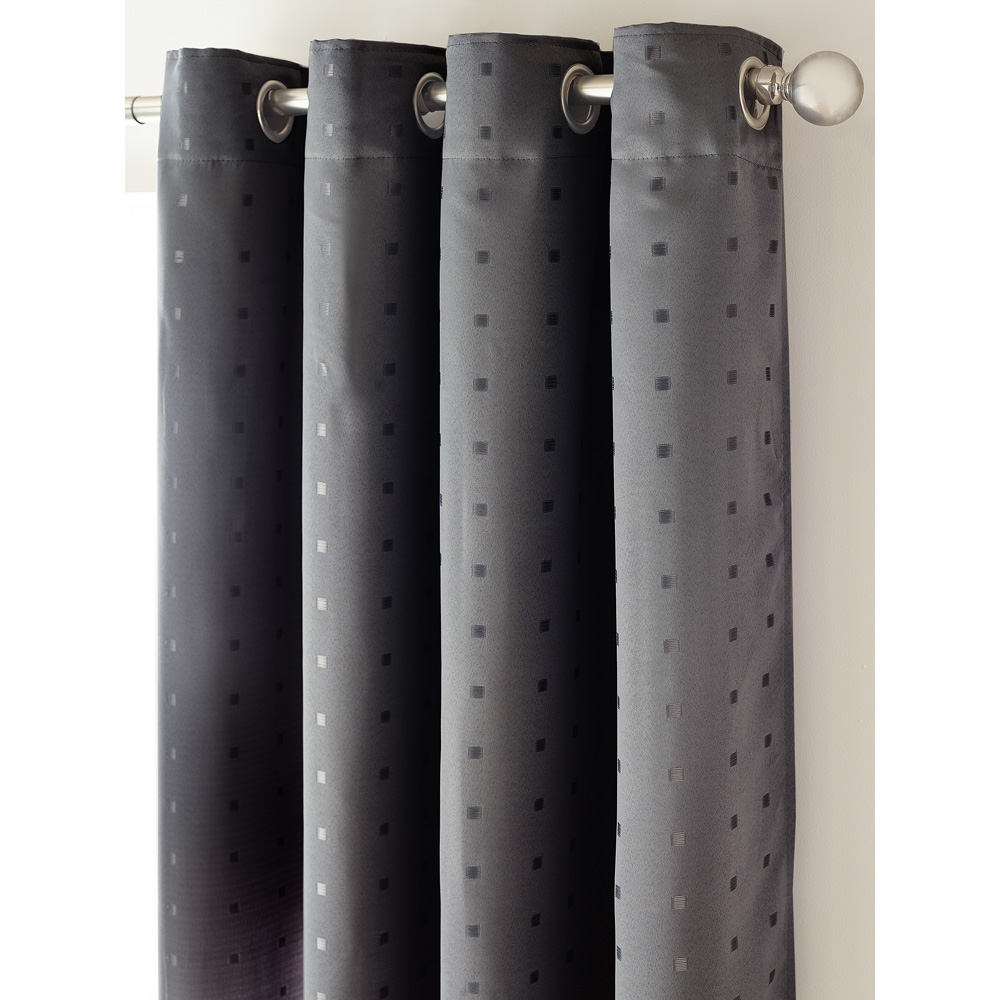 Alan Symonds Madison Charcoal Ring Top Curtain 168 x 137cm Image 2