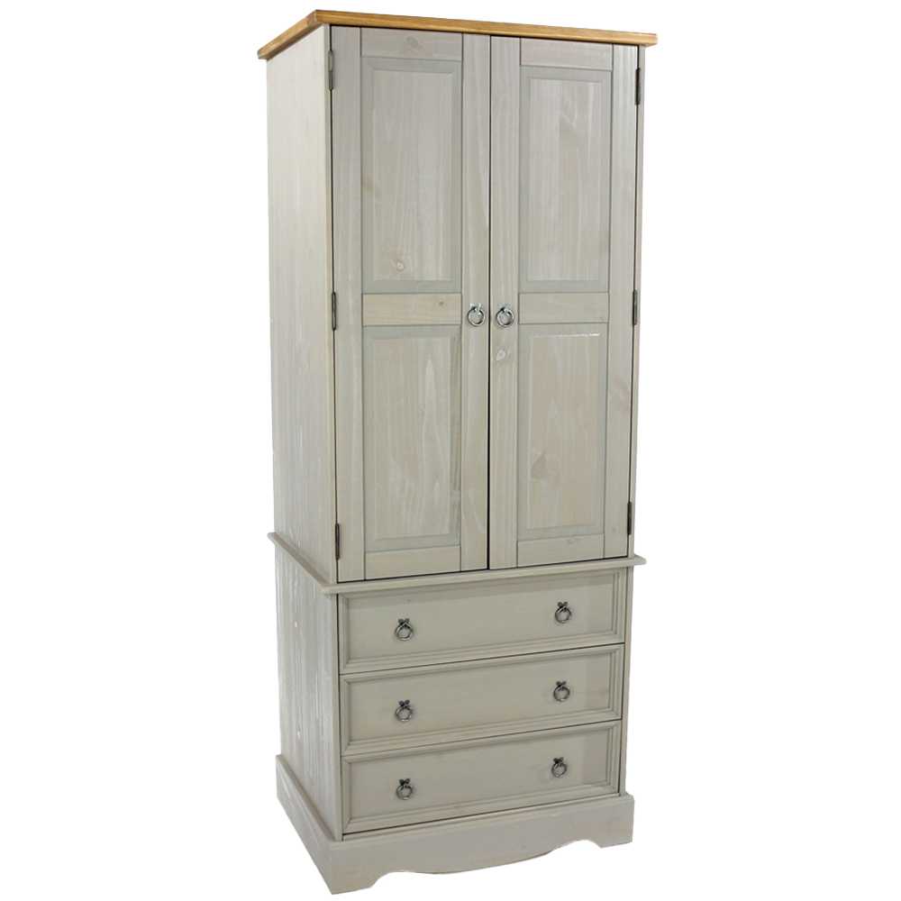 Core Products Corona 2 Door 3 Drawer Grey Wardrobe Image 2