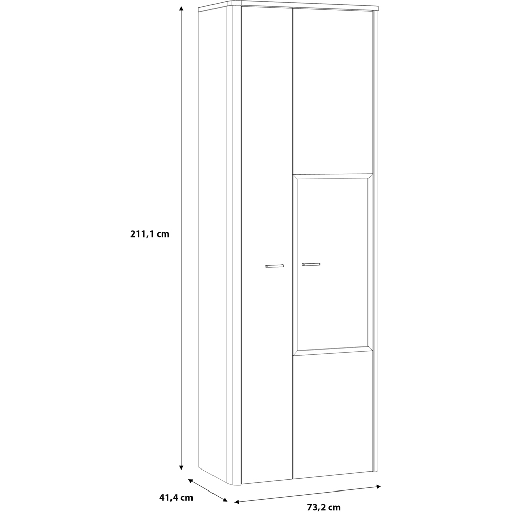 Florence Klara 2 Door Grey and Oak Glass Display Cabinet with LED Lighting Image 8