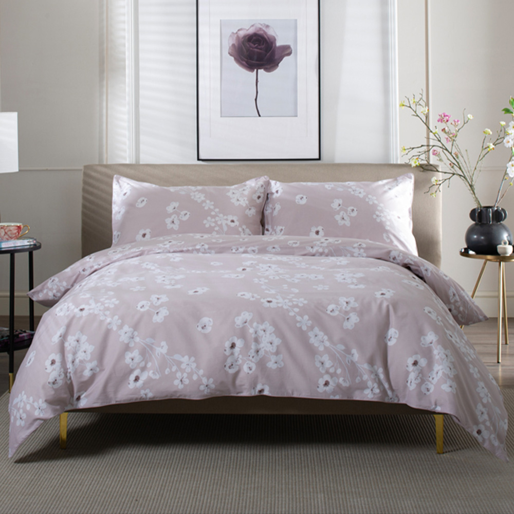 The Lyndon Company Petite Fleure Super King Size Pink Duvet Set Image 1